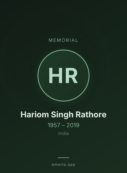 Memorial portrait of Hariom Singh Rathore