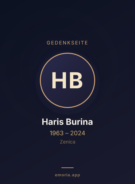 Gedenkportrait von Haris Burina