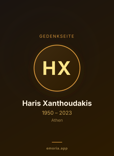 Gedenkportrait von Haris Xanthoudakis
