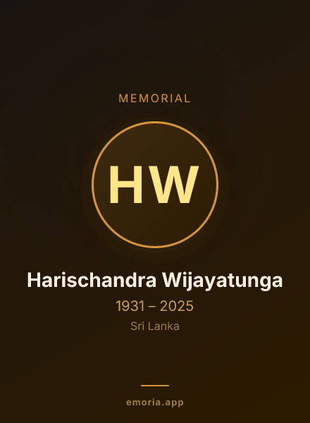 Memorial portrait of Harischandra Wijayatunga