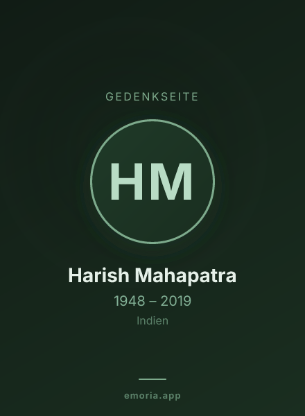 Gedenkportrait von Harish Mahapatra