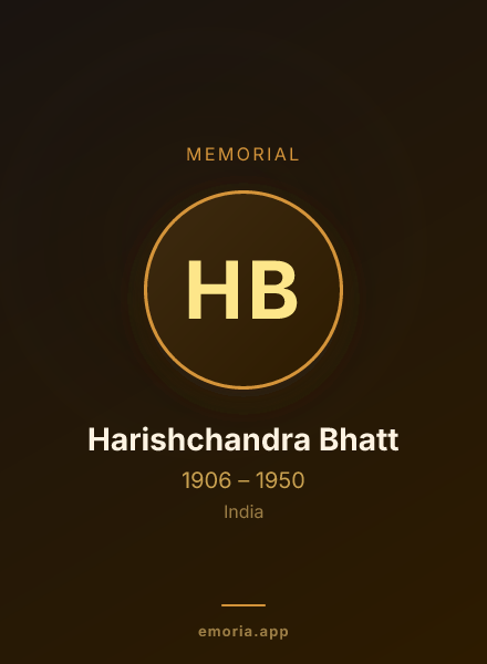 Memorial portrait of Harishchandra Bhatt