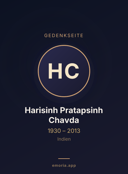 Gedenkportrait von Harisinh Pratapsinh Chavda