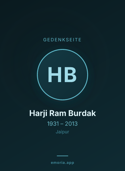 Gedenkportrait von Harji Ram Burdak