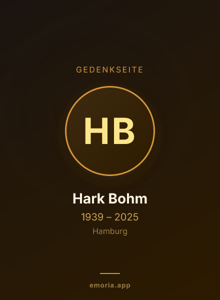 Gedenkportrait von Hark Bohm