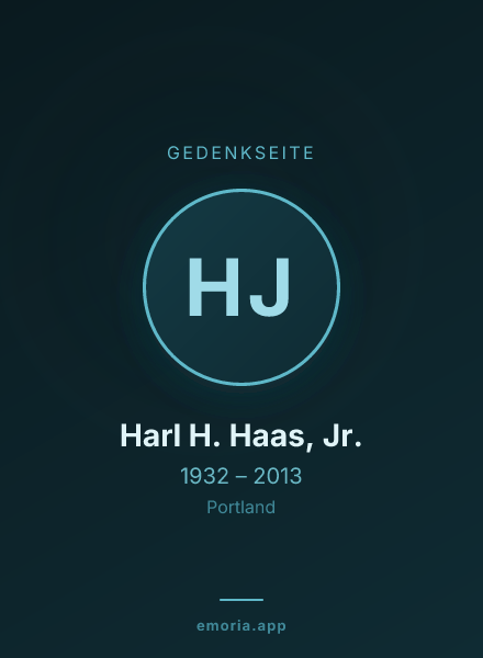 Gedenkportrait von Harl H. Haas, Jr.