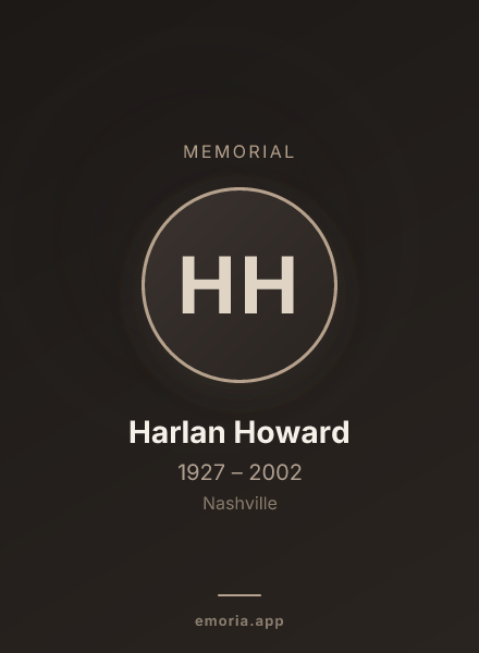 Memorial portrait of Harlan Howard