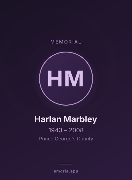 Memorial portrait of Harlan Marbley