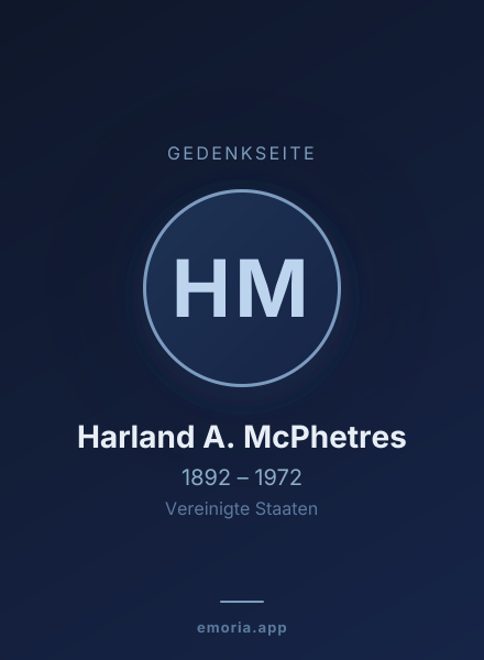 Gedenkportrait von Harland A. McPhetres