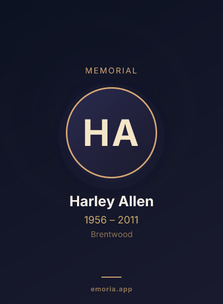 Memorial portrait of Harley Allen