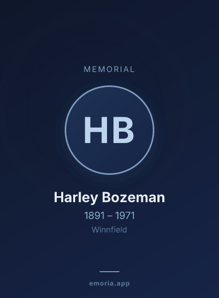 Memorial portrait of Harley Bozeman