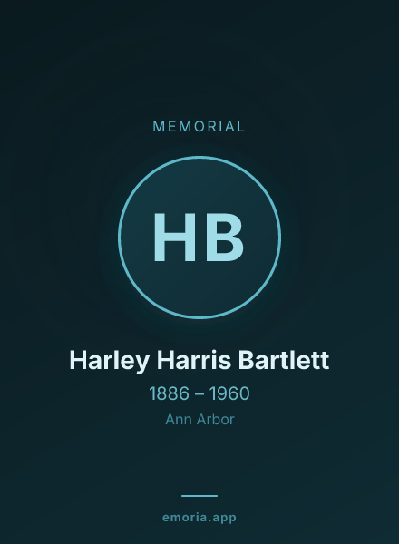 Memorial portrait of Harley Harris Bartlett