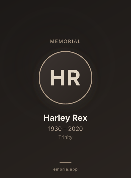 Memorial portrait of Harley Rex