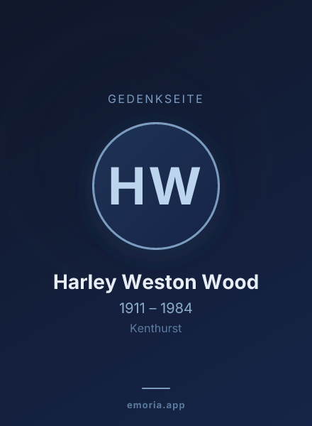 Gedenkportrait von Harley Weston Wood
