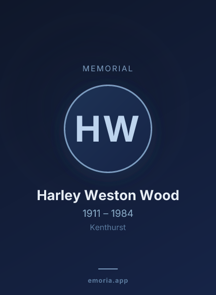 Memorial portrait of Harley Weston Wood