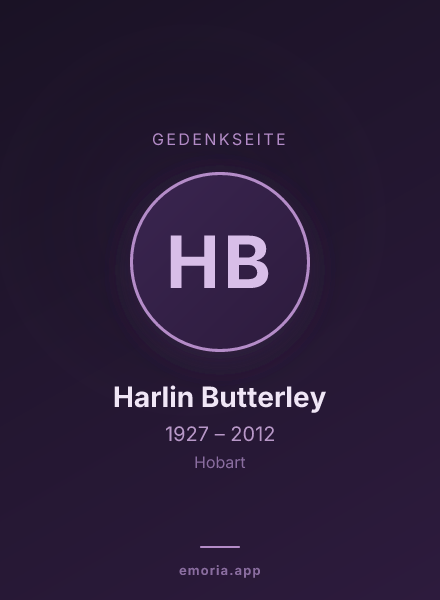 Gedenkportrait von Harlin Butterley