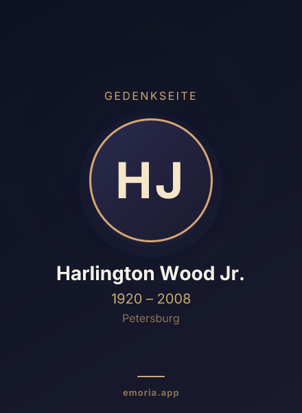 Gedenkportrait von Harlington Wood Jr.