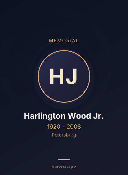 Memorial portrait of Harlington Wood Jr.