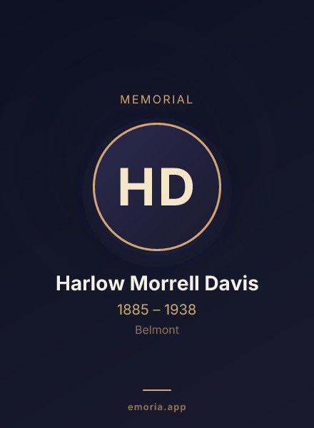 Memorial portrait of Harlow Morrell Davis