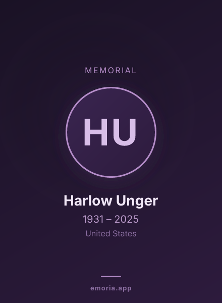 Memorial portrait of Harlow Unger