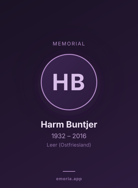 Memorial portrait of Harm Buntjer