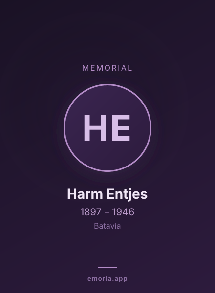 Memorial portrait of Harm Entjes