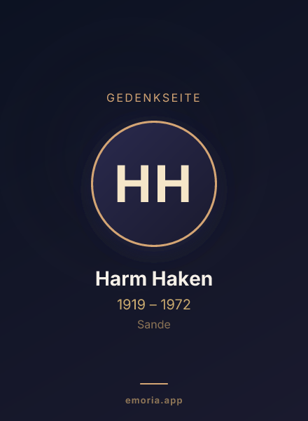 Gedenkportrait von Harm Haken