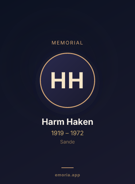 Memorial portrait of Harm Haken