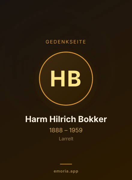 Gedenkportrait von Harm Hilrich Bokker