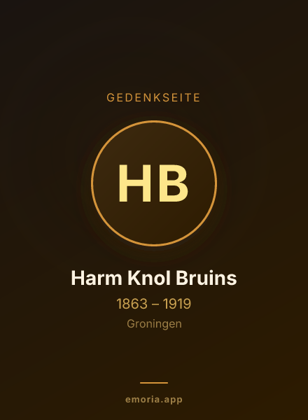 Gedenkportrait von Harm Knol Bruins