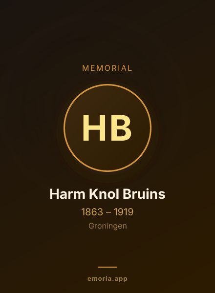Memorial portrait of Harm Knol Bruins