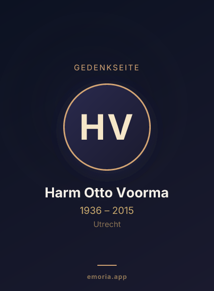 Gedenkportrait von Harm Otto Voorma