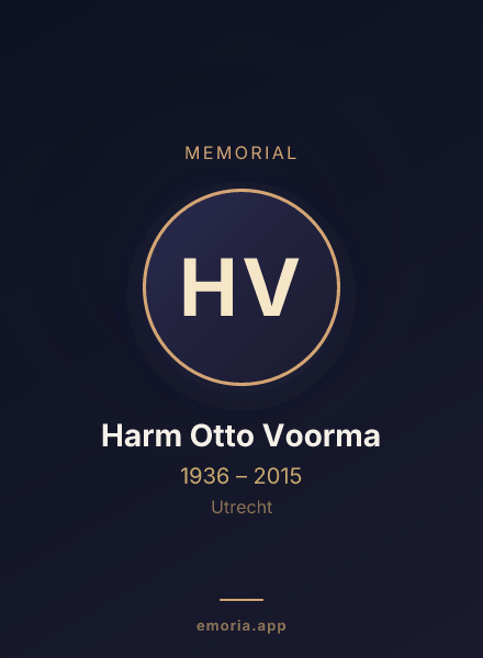 Memorial portrait of Harm Otto Voorma