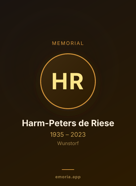 Memorial portrait of Harm-Peters de Riese