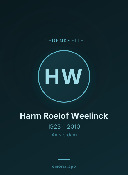 Gedenkportrait von Harm Roelof Weelinck