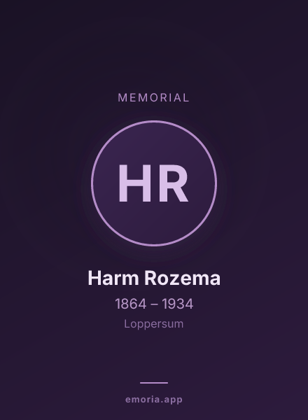 Memorial portrait of Harm Rozema
