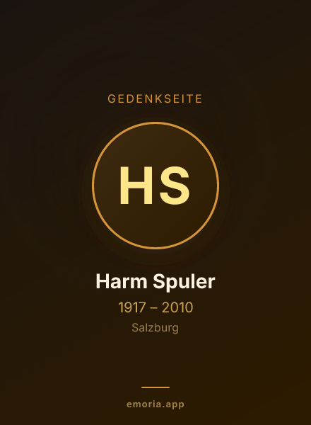 Gedenkportrait von Harm Spuler