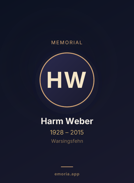 Memorial portrait of Harm Weber