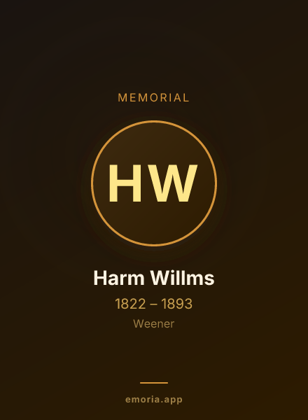 Memorial portrait of Harm Willms