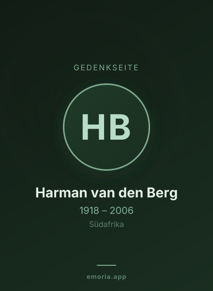 Gedenkportrait von Harman van den Berg