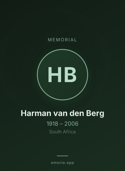 Memorial portrait of Harman van den Berg