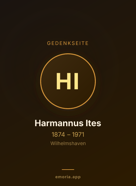 Gedenkportrait von Harmannus Ites