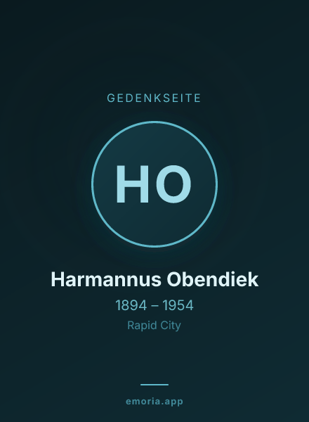 Gedenkportrait von Harmannus Obendiek