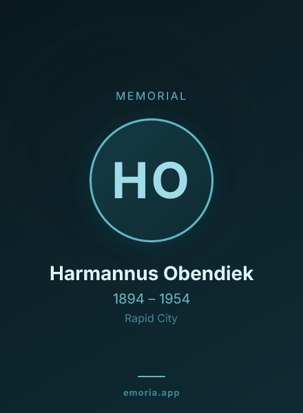 Memorial portrait of Harmannus Obendiek
