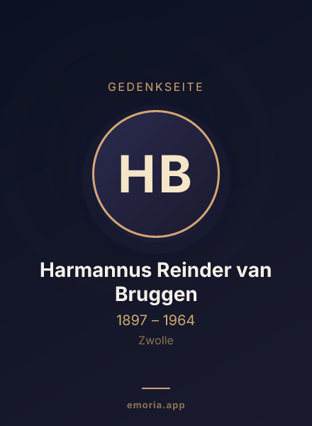 Gedenkportrait von Harmannus Reinder van Bruggen