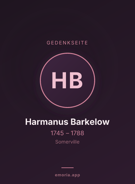Gedenkportrait von Harmanus Barkelow