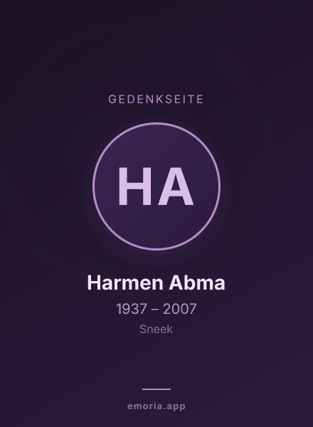 Gedenkportrait von Harmen Abma