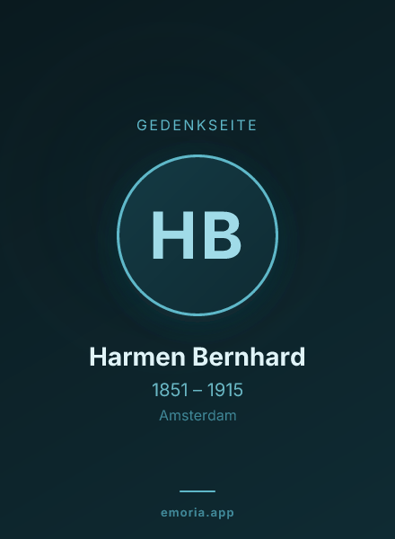 Gedenkportrait von Harmen Bernhard