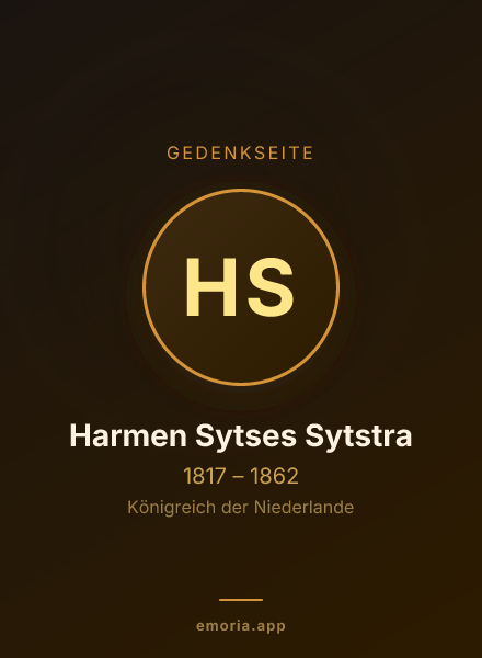 Gedenkportrait von Harmen Sytses Sytstra