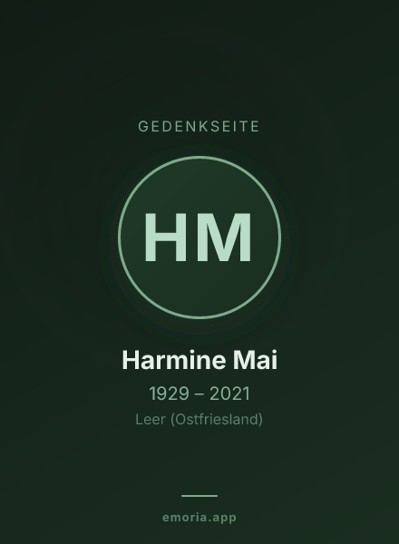 Gedenkportrait von Harmine Mai